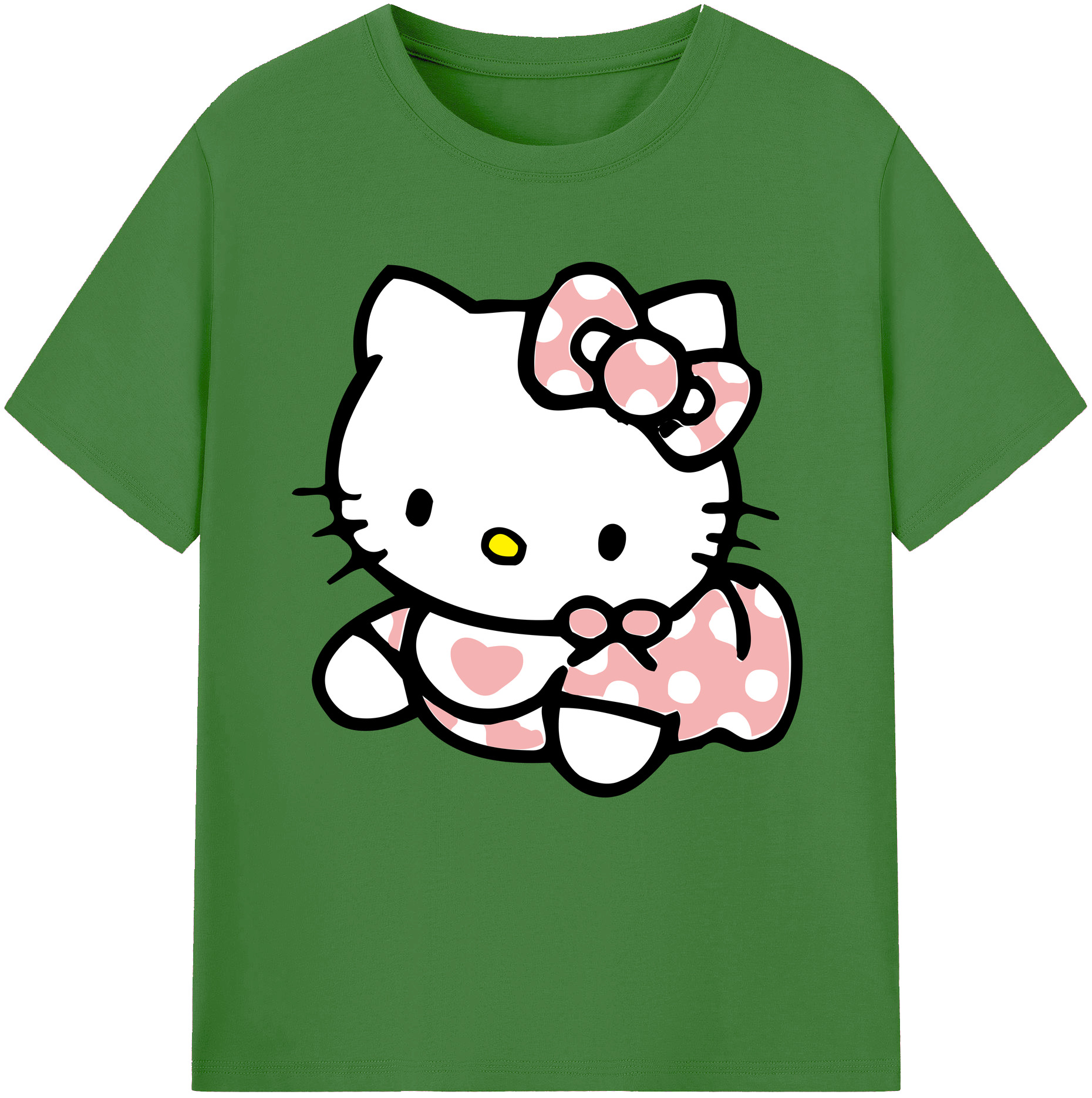 （画像用） Hello Kitty ハローキティ レディースカジュアルプリントTシャツ（綿100％）